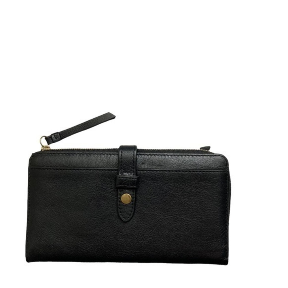 Fossil black leather clutch wallet